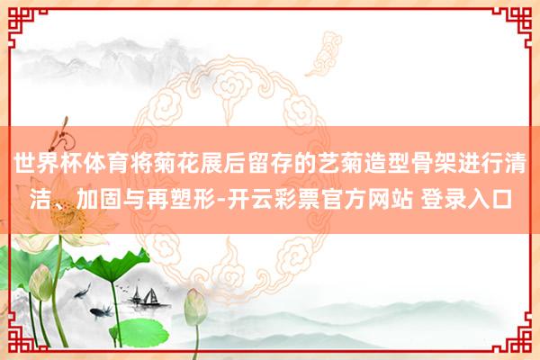 世界杯体育将菊花展后留存的艺菊造型骨架进行清洁、加固与再塑形-开云彩票官方网站 登录入口